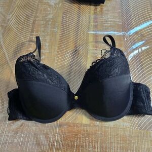 Adrienne Vittadini Studio Black Lace Trim T-Shirt Bra Underwire 36C 2999-36